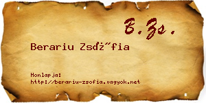 Berariu Zsófia névjegykártya